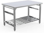 48x30 NSF Stainless Steel Folding Table, Heavy Duty 500lbs