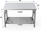 48x30 NSF Stainless Steel Folding Table, Heavy Duty 500lbs, alternate view 3