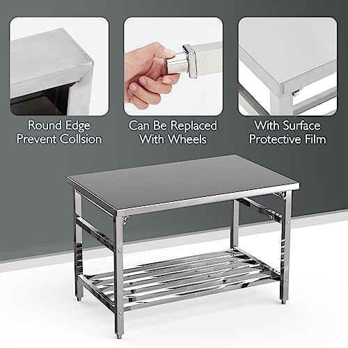 48x30 NSF Stainless Steel Folding Table, Heavy Duty 500lbs, alternate view 4