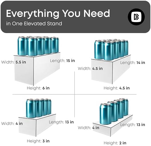 4cs Large Rectangle White Acrylic Buffet Riser Set Sizes (13" to 15") - Buffet Risers for Buffet Table, Display, alternate