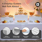 4cs Large Rectangle White Acrylic Buffet Riser Set Sizes (13" to 15") - Buffet Risers for Buffet Table, Display, alternate