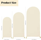 4ft,5ft,6ft Beige Set of 3 Spandex Arch Backdrop Cover in 4FT-5FT-6FT in Beige, alternate view 3