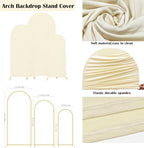 4ft,5ft,6ft Beige Set of 3 Spandex Arch Backdrop Cover in 4FT-5FT-6FT in Beige, alternate view 4