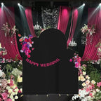 4ft,5ft,6ft Black Set of 3 Spandex Arch Backdrop Cover in 4FT-5FT-6FT in Black, alternate view 2