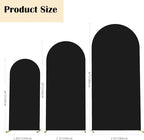 4ft,5ft,6ft Black Set of 3 Spandex Arch Backdrop Cover in 4FT-5FT-6FT in Black, alternate view 3