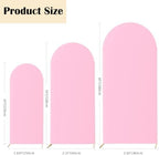 4ft,5ft,6ft Pink Set of 3 Arch Backdrop Cover (No Stand) in 4FT-5FT-6FT in Pink, alternate view 3