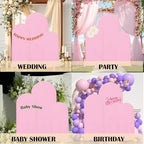 4ft,5ft,6ft Pink Set of 3 Arch Backdrop Cover (No Stand) in 4FT-5FT-6FT in Pink, alternate view 5