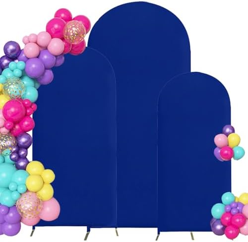 4ft,5ft,6ft Royal Blue Set of 3 Spandex Arch Backdrop Cover in 4FT-5FT-6FT in Royal Blue