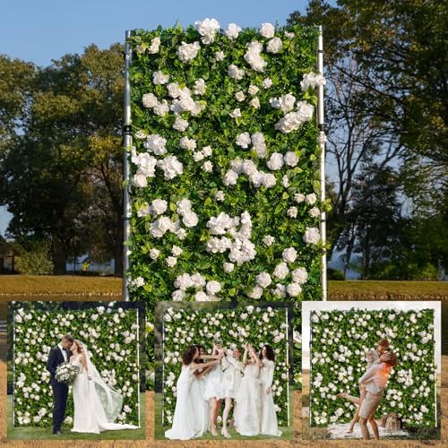 4ft*8ft Artificial Flower Wall Panels, 3D Silk Rose Floral Backdrop