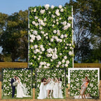 4ft*8ft Artificial Flower Wall Panels, 3D Silk Rose Floral Backdrop