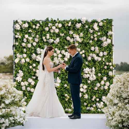 4ft*8ft Artificial Flower Wall Panels, 3D Silk Rose Floral Backdrop, alternate view 2
