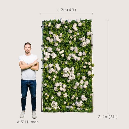 4ft*8ft Artificial Flower Wall Panels, 3D Silk Rose Floral Backdrop, alternate view 3