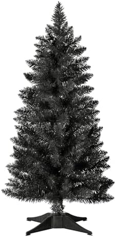 4ft Artificial Christmas Tree, Mini Xmas Pine Tree with 4-Leg Stable Plastic Base, Small Tabletop Christmas Tree