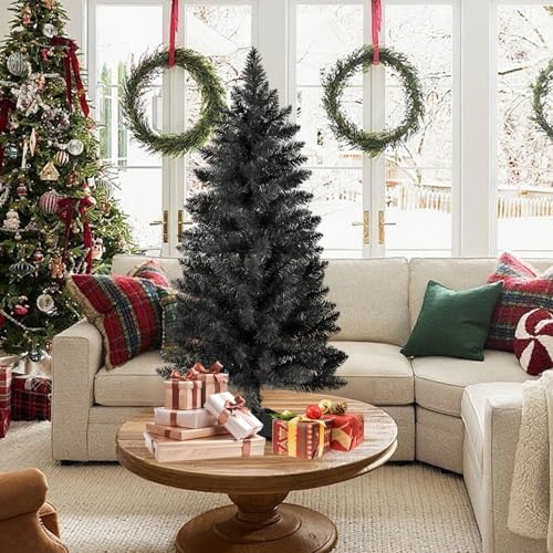 4ft Artificial Christmas Tree, Mini Xmas Pine Tree with 4-Leg Stable Plastic Base, Small Tabletop Christmas Tree, alternate