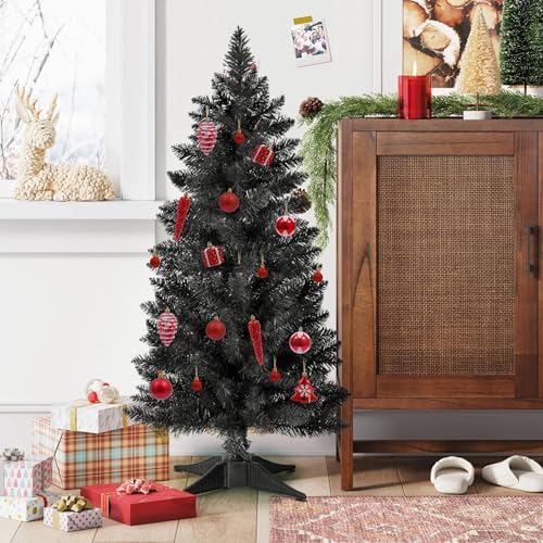 4ft Artificial Christmas Tree, Mini Xmas Pine Tree with 4-Leg Stable Plastic Base, Small Tabletop Christmas Tree, alternate