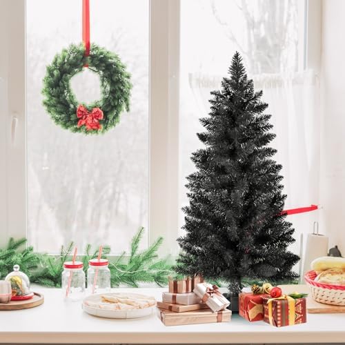 4ft Artificial Christmas Tree, Mini Xmas Pine Tree with 4-Leg Stable Plastic Base, Small Tabletop Christmas Tree, alternate