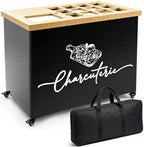 4ft Foldable Charcuterie Cart Set with Table Cloth Storage Bag Caster Portable Collapsible Food Serving Cart