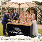 4ft Foldable Charcuterie Cart Set with Table Cloth Storage Bag Caster Portable Collapsible Food Serving Cart, alternate view