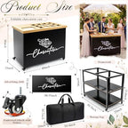 4ft Foldable Charcuterie Cart Set with Table Cloth Storage Bag Caster Portable Collapsible Food Serving Cart, alternate view