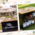 4ft Foldable Charcuterie Cart Set with Table Cloth Storage Bag Caster Portable Collapsible Food Serving Cart, alternate view