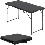 4FT Folding Table | Black | Portable Plastic Table