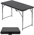 4FT Folding Table | Black | Portable Plastic Table