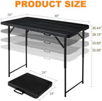 4ft Folding Table, Portable Fold-in-Half Adjustable Height Utility Table for Indoor/Outdoor Use, Durable HDPE &, alternate