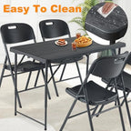 4ft Folding Table, Portable Fold-in-Half Adjustable Height Utility Table for Indoor/Outdoor Use, Durable HDPE &, alternate