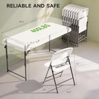 4FT Folding Table Set with 4 Chairs - Heavy-Duty 400 lb Table & 600 lb Chairs, Dual-Height Adjustment, Portable, alternate
