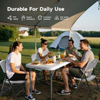 4FT Folding Table Set with 4 Chairs - Heavy-Duty 400 lbs Table & 600 lbs Chair Capacity, Portable Foldable Table, alternate