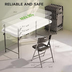 4FT Folding Table Set with 4 Folding Chairs, Heavy Duty 400 lbs Table & 330 lbs Chairs, Portable Folding, alternate view 2