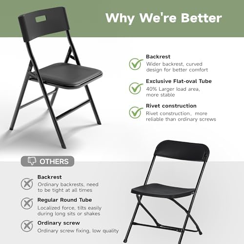 4FT Folding Table Set with 4 Folding Chairs, Heavy Duty 400 lbs Table & 330 lbs Chairs, Portable Folding, alternate view 3