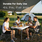 4FT Folding Table Set with 4 Folding Chairs, Heavy Duty 400 lbs Table & 330 lbs Chairs, Portable Folding, alternate view 4
