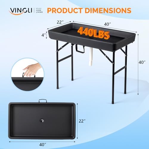 4FT Ice Table, Portasble Cooler Side Table with Removable Skirt, Patio Table, Indoor & Outdoor Bar for Events, alternate view