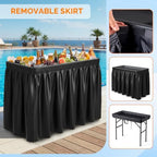 4FT Ice Table, Portasble Cooler Side Table with Removable Skirt, Patio Table, Indoor & Outdoor Bar for Events, alternate view