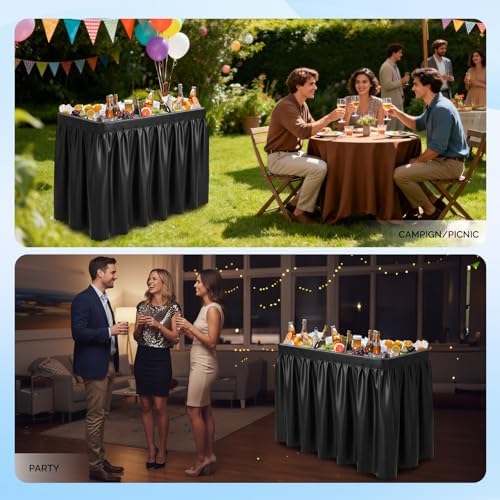 4FT Ice Table, Portasble Cooler Side Table with Removable Skirt, Patio Table, Indoor & Outdoor Bar for Events, alternate view
