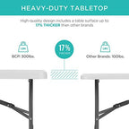 4ft Plastic Folding Table, Indoor Outdoor Heavy Duty Portable w/Handle, Lock for Picnic, Party, Camping - White, alternate
