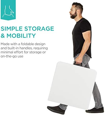 4ft Plastic Folding Table, Indoor Outdoor Heavy Duty Portable w/Handle, Lock for Picnic, Party, Camping - White, alternate