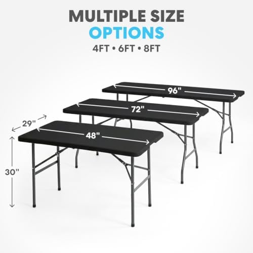 4ft Portable Plastic Folding Table - Indoor & Outdoor Heavy-Duty Foldable Utility Table w/Handle for Party &, alternate view