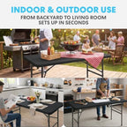 4ft Portable Plastic Folding Table - Indoor & Outdoor Heavy-Duty Foldable Utility Table w/Handle for Party &, alternate view