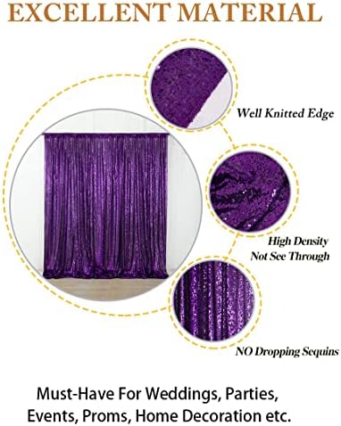 4FT x 7FT Purple Sequin Backdrop | Photobooth Background | Wedding & Event Decor | Rustic & Elegant Sequin, alternate view 4