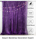 4FT x 7FT Purple Sequin Backdrop | Photobooth Background | Wedding & Event Decor | Rustic & Elegant Sequin, alternate view 5