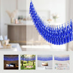 4P Blue Foil Fringe Metallic Tassel Streamers Banner Tassel Garland for Parade Floats, Bachelorette, Wedding, alternate view