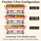 4Pack 11QT Chafing Dishes for Buffet, Total 44QT Set with 7 Food Pans in Rose Gold 4 Pack, alternate view 2