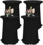 4Pack Black Cocktail Table Tablecloth 32"x 43" Cocktail Table Covers