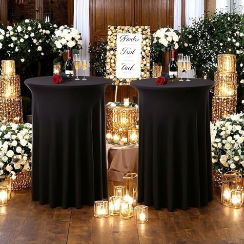 4Pack Black Cocktail Table Tablecloth 32"x 43" Cocktail Table Covers, alternate view 2