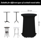 4Pack Black Cocktail Table Tablecloth 32"x 43" Cocktail Table Covers, alternate view 3