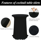 4Pack Black Cocktail Table Tablecloth 32"x 43" Cocktail Table Covers, alternate view 4