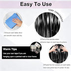 4Pack Black Foil Fringe Curtain, Black Backdrop for Halloween Decorations, alternate view 4