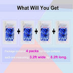 4Pack Blue Foil Fringe Curtain, Blue Streamers Backdrop Party Decorations, alternate view 2